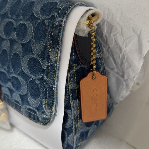 Coach Tabby Washed Denim b4/indigo Soft Shoulder Bag - Picture 9 of 15